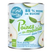 Poire moitiés dans l'eau avec 55% moins de sucre