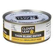 Thon blanc germon entier dans bouillon et huile