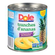 Tranches d'ananas dans du jus d'ananas