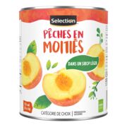 Moitiés de pêches dans un sirop léger