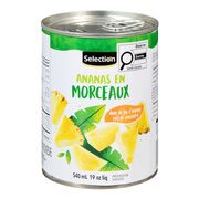 Morceaux d'ananas dans du jus d'ananas