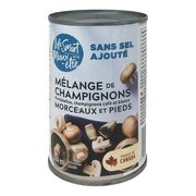 Morceaux et pieds de champignons
