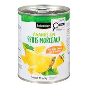 Petits morceaux d'ananas dans du jus d'ananas