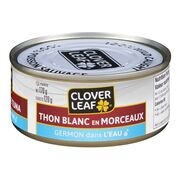 Thon blanc en morceaux dans l'eau