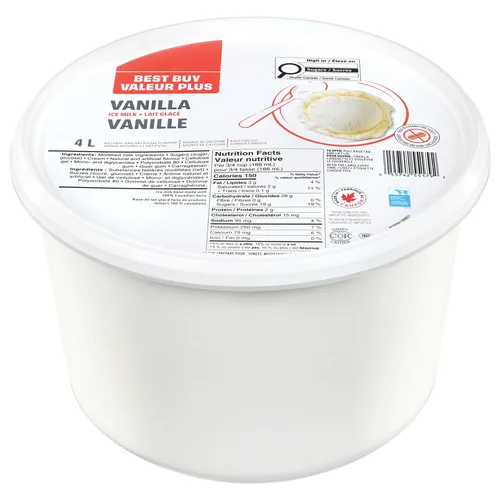 Valeur Plus Lait glacé à la vanille 4 L