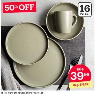 16 Pc. Hans Stoneware Dinnerware Set