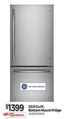 20.9 Cu Ft. Bottom Mount Fridge