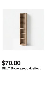 BILLY Bookcase, oak effect
