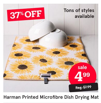 Harman Printed Microfibre Dish Drying Mat