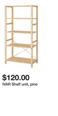 IVAR Shelf unit, pine
