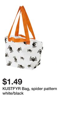 KUSTFYR Bag, spider pattern white/black
