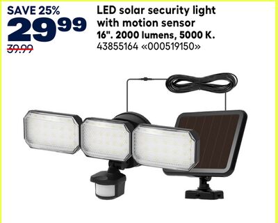 LED solar security light with motion sensor