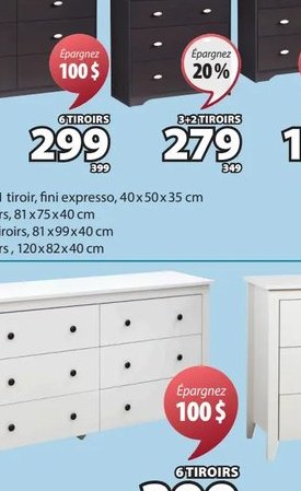 LYZGIOIR - Commode, 3 tiroirs