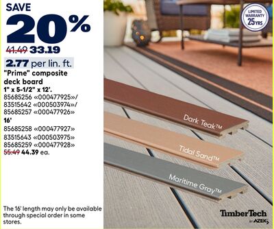"Prime" composite deck board