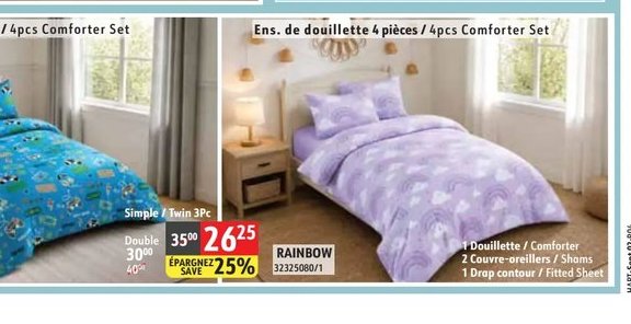 RAINBOW Ensemble de douillette 4 pièces