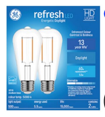 «Refresh», 2-pack equals 60-W, daylight