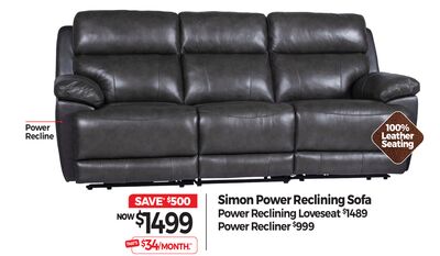 Simon Power Reclining Sofa
