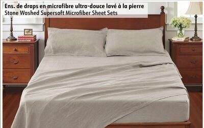 Stone Washed Supersoft Microfiber Sheet Sets