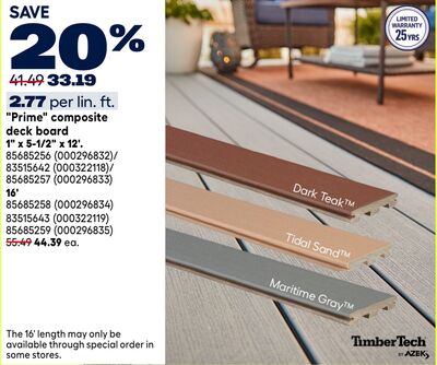 TimberTech "Prime" composite deck board