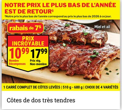 Côtes de dos très tendres dans une sauce au miel et à l'ail