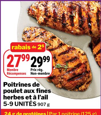 Poitrines de poulet aux fines herbes et à l'ail