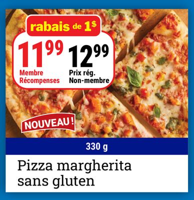 Pizza margherita sans gluten