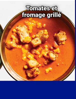 Soupe aux tomates et au fromage grillé