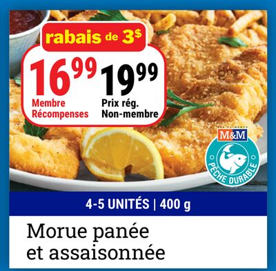 Morue panée et assaisonnée