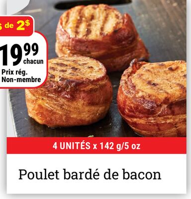 Poulet bardé de bacon