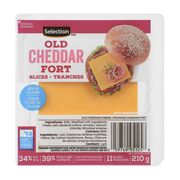 Tranches de fromage cheddar fort
