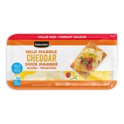 Tranches de fromage cheddar doux marbré