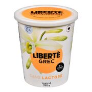 Yogourt grec à la vanille sans lactose 0 %