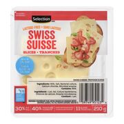 Tranches de fromage suisse sans lactose