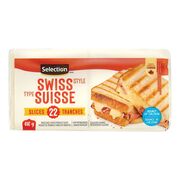 Tranches de produit de fromage fondu style suisse