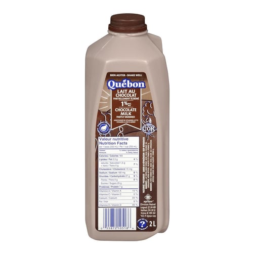 Lait au chocolat 1% 2 L