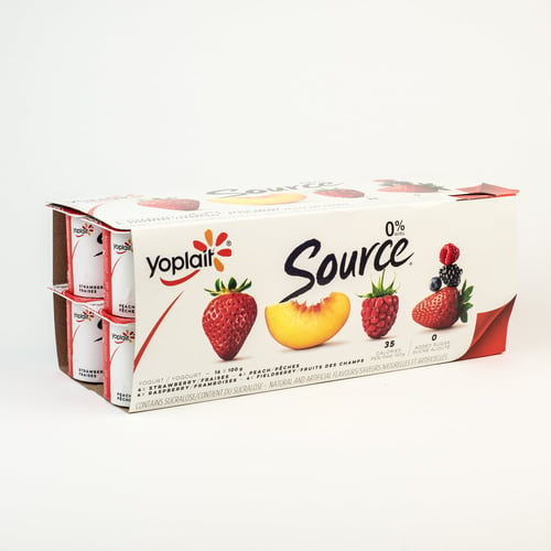 Yogourt pêche framboise fraise x16