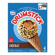 Cornet de crème glacée double chocolat et arachides