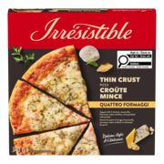 Pizza quattro formaggi à croûte mince surgelée