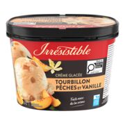 Crème glacée à la vanille au tourbillon de pêches