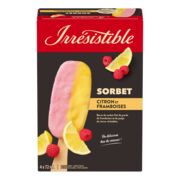 Barres glacées de sorbet au citron et framboises