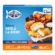 Filets de poisson en pâte à la bière surgelés