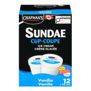 Coupes de crème glacée à la vanille