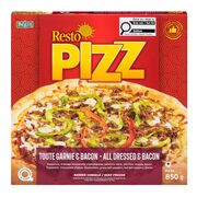 Pizza toute garnie avec bacon surgelée