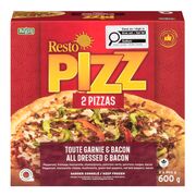 Pizzas toute garnie avec bacon surgelées