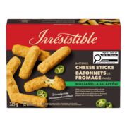 Bâtonnets de fromage mozzarella et jalapeño panés surgelés