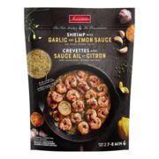 Crevettes avec sauce à l'ail et au citron surgelées