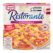 Pizza à croûte mince diavola