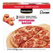 Pizza pepperoni et bacon surgelée
