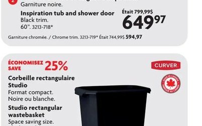 Studio rectangular wastebasket