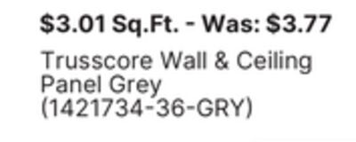 Trusscore Wall & Ceiling Panel Grey
